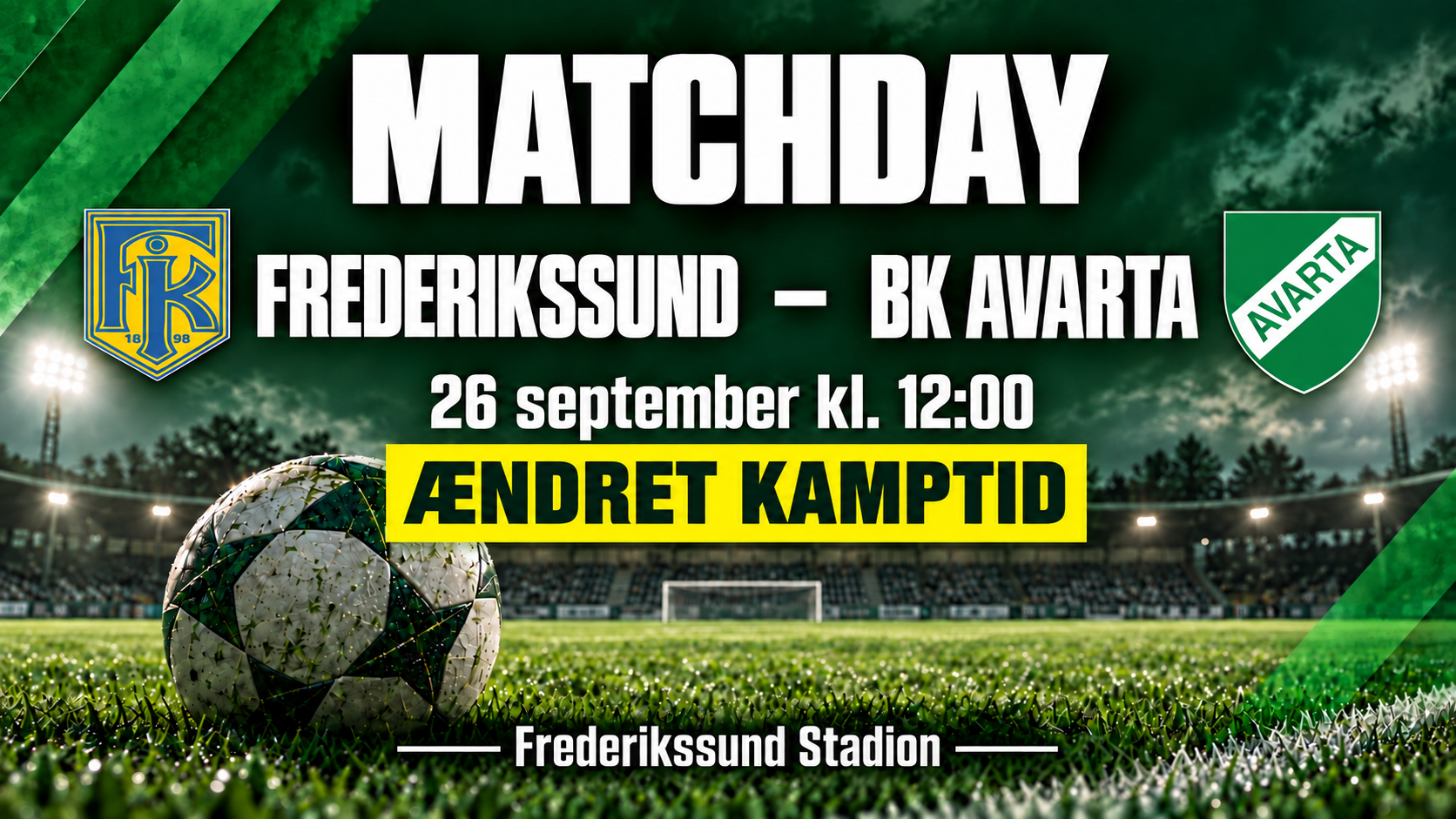⚠️ ÆNDRET KAMPSTART – KL. 12.00 ⚠️